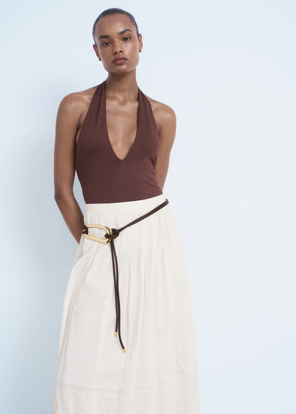 Mango Lace cotton skirt