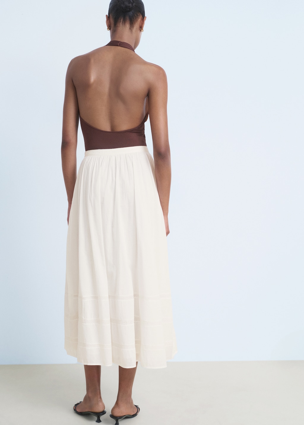 Mango Lace cotton skirt