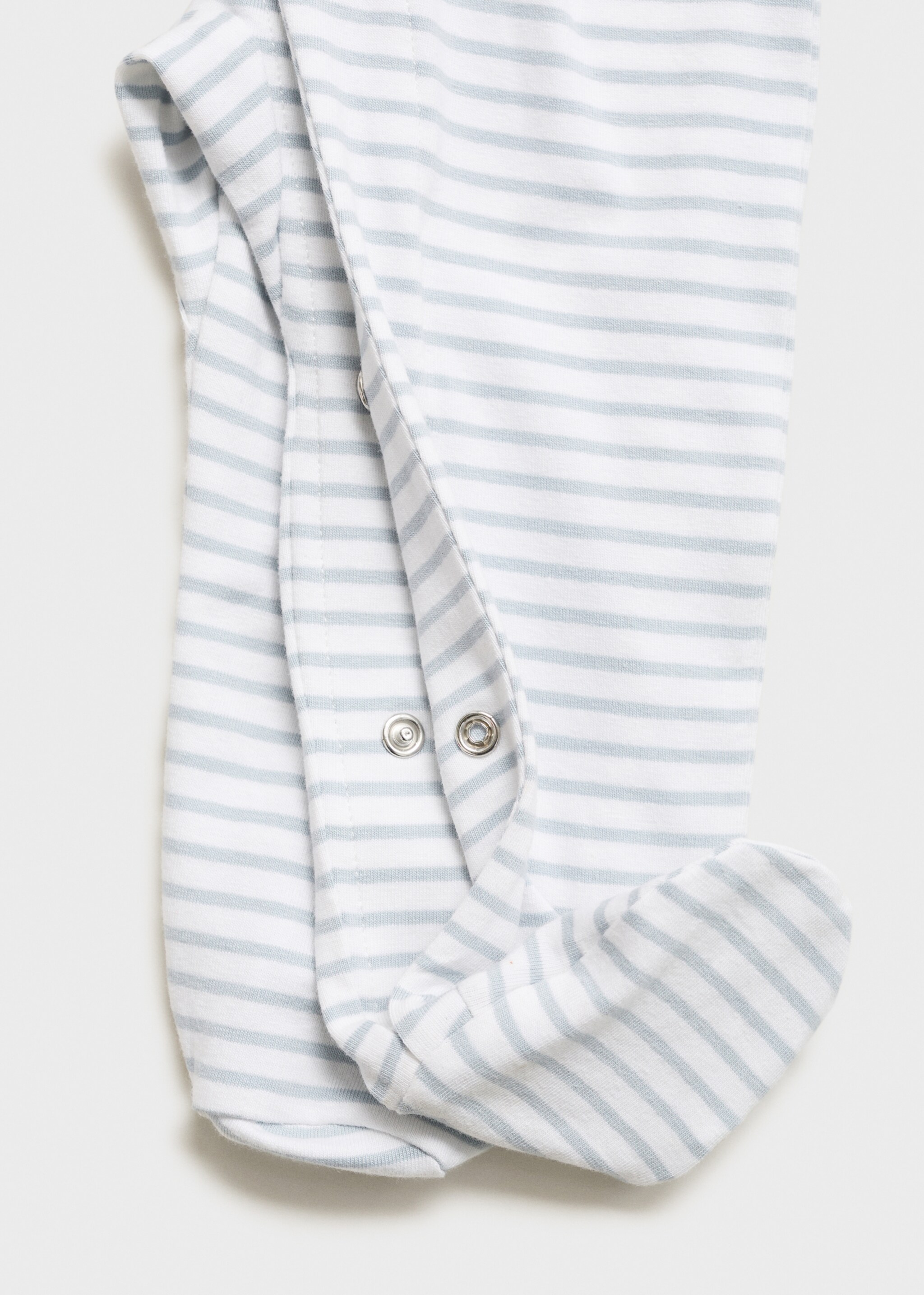 Striped bodysuit pyjamas - Details of the article 0, Blue. Ref: 17071256-00.