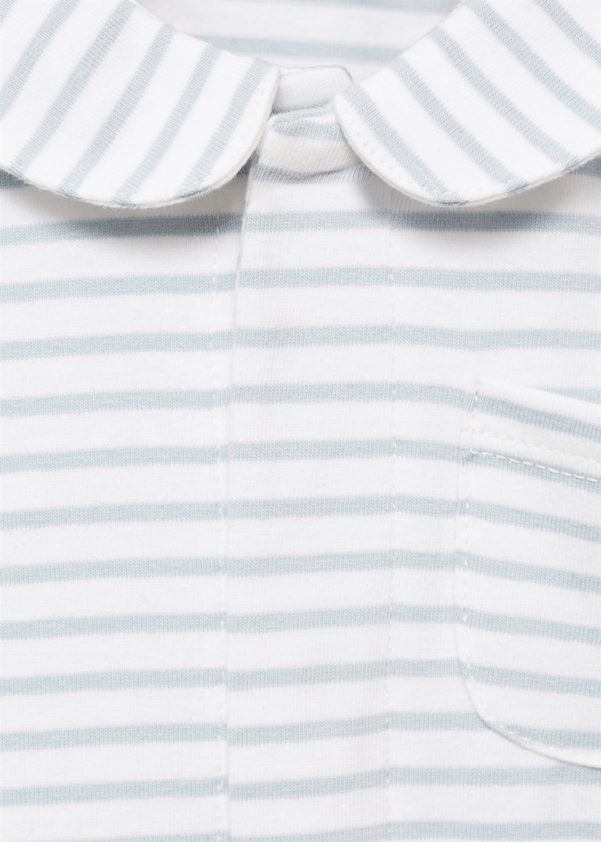 Striped bodysuit pyjamas - Details of the article 8, Blue. Ref: 17071256-00.