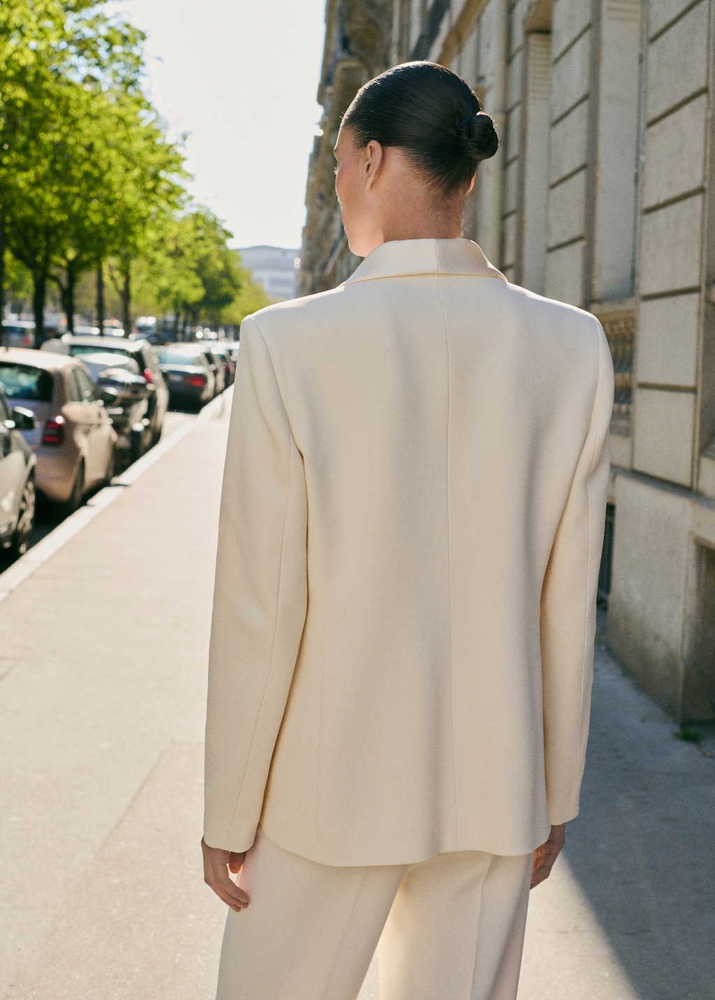 Suit blazer with satin lapels