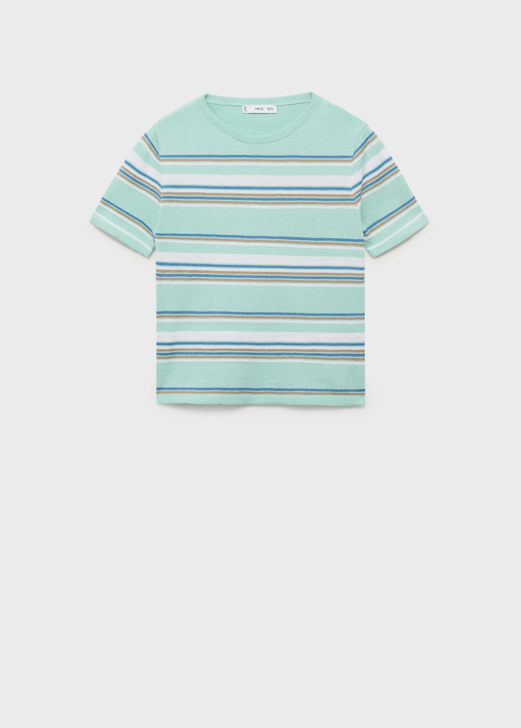 Mango Short-sleeved sweater with combined stripes