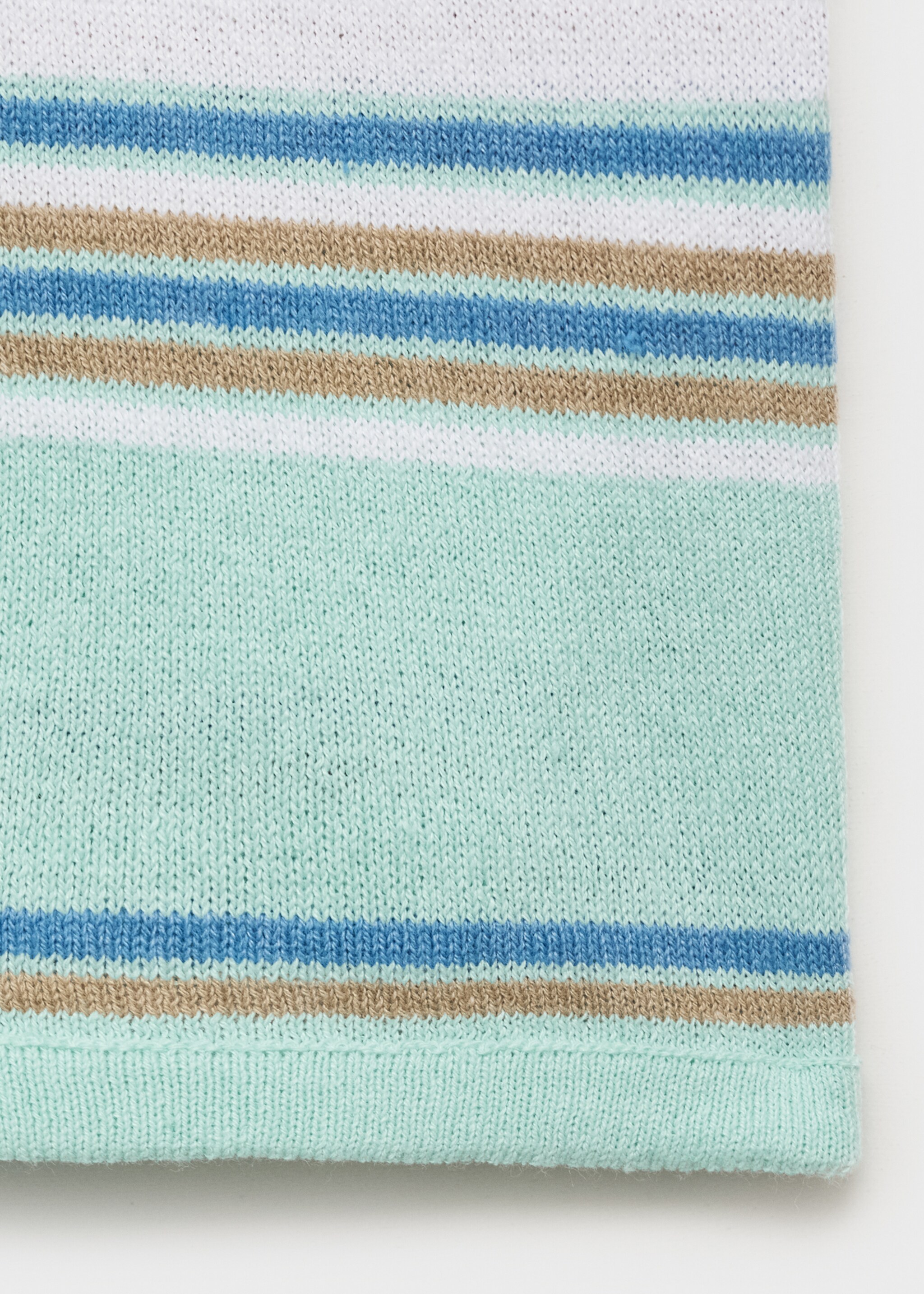 Short-sleeved sweater with combined stripes - Details of the article 0