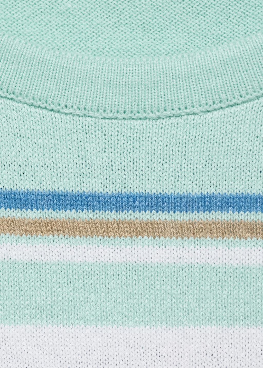 Mango Short-sleeved sweater with combined stripes