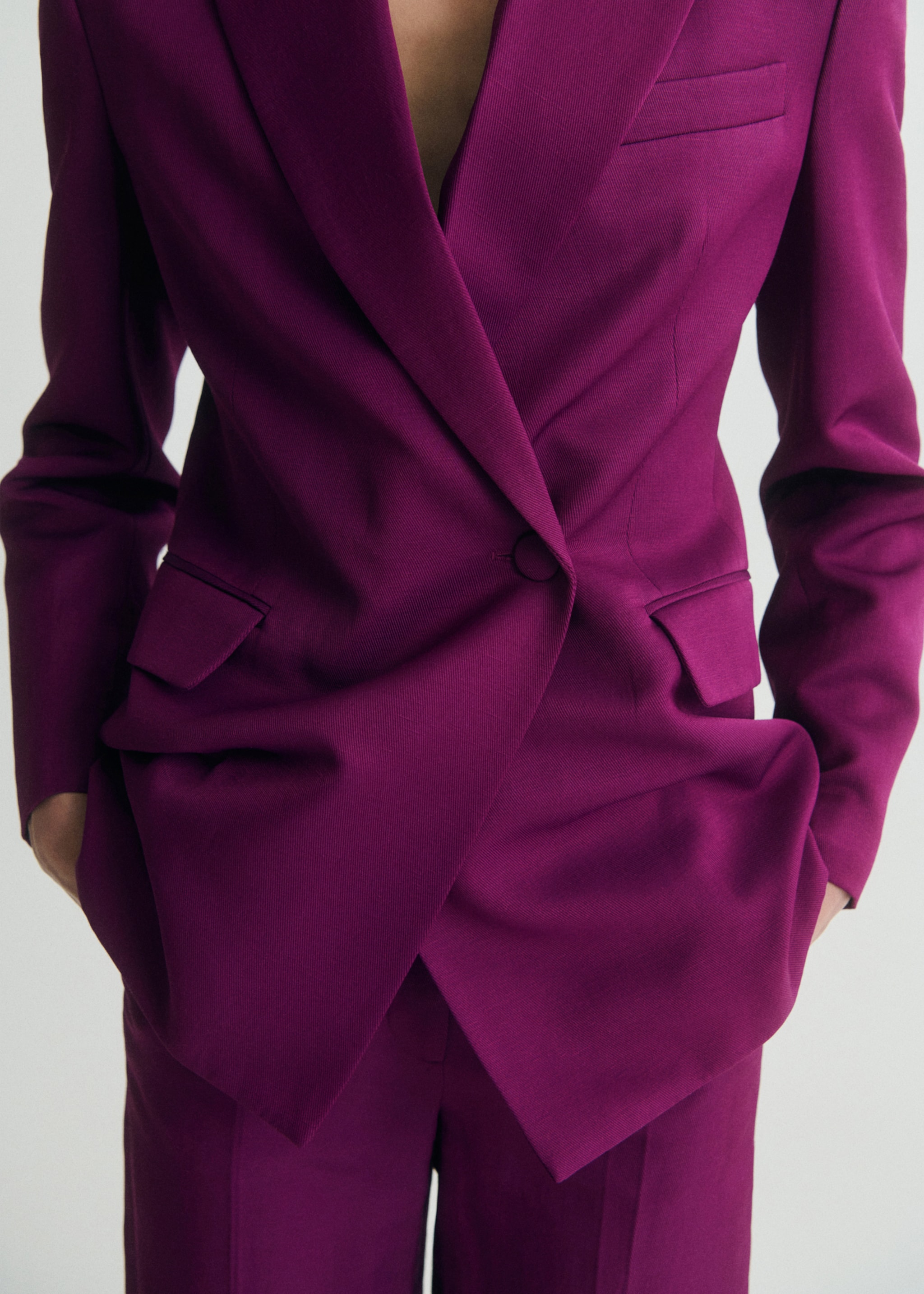 Linen-blend double-breasted suit jacket - Details of the article 6
