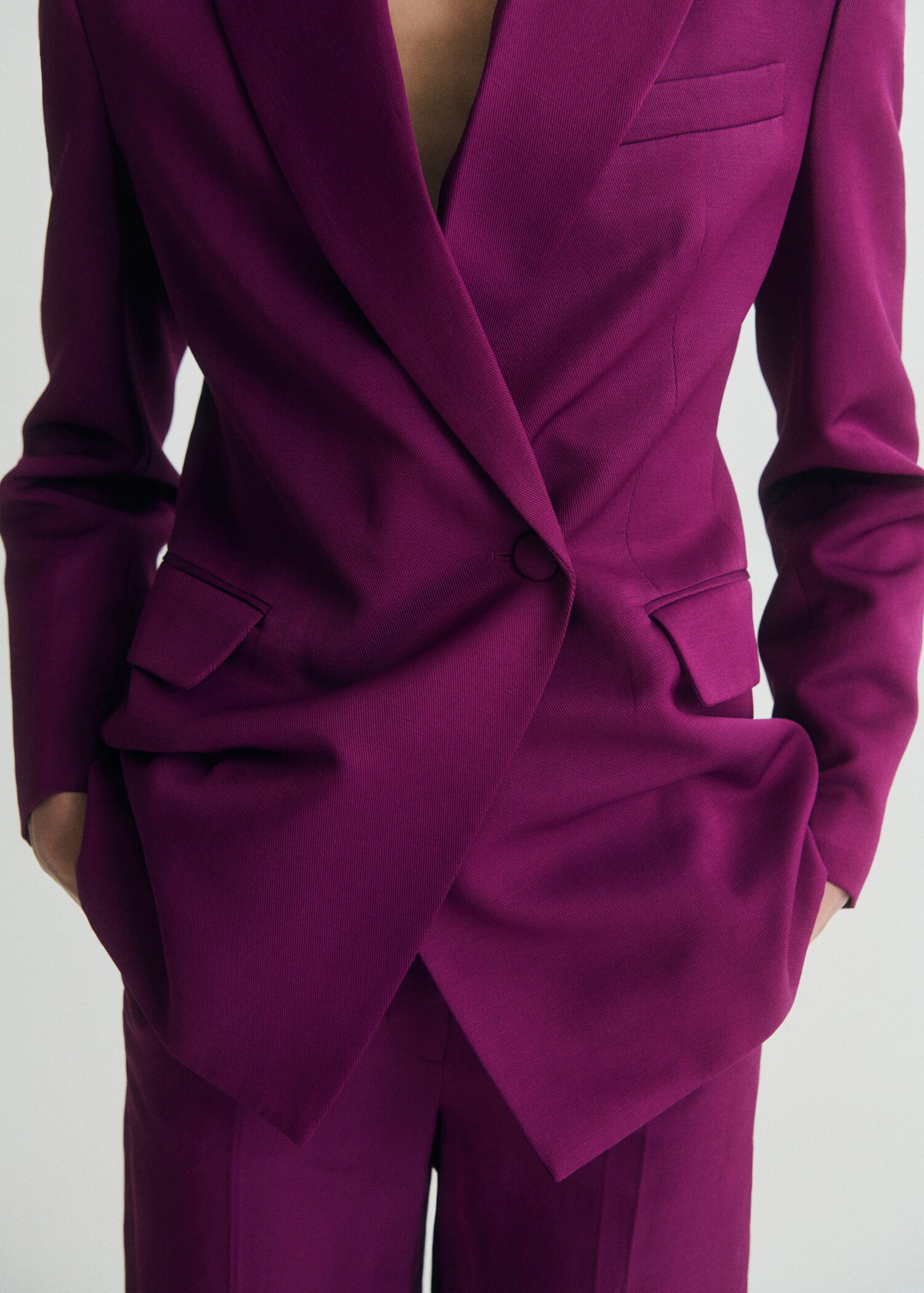 Linen-blend double-breasted suit jacket - Details of the article 6