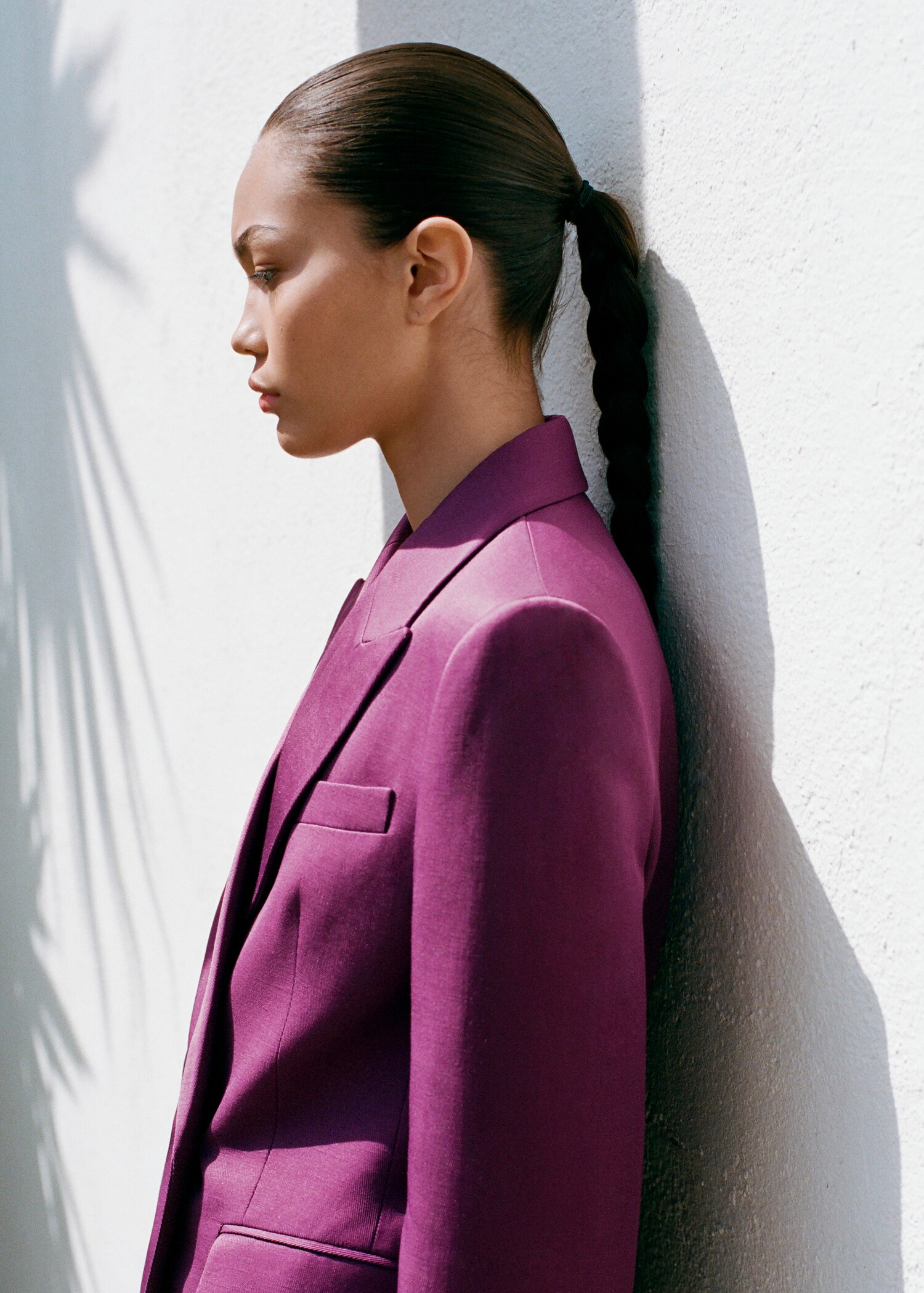 Linen-blend double-breasted suit jacket - Details of the article 7