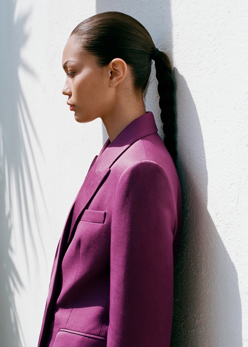 Linen-blend double-breasted suit blazer