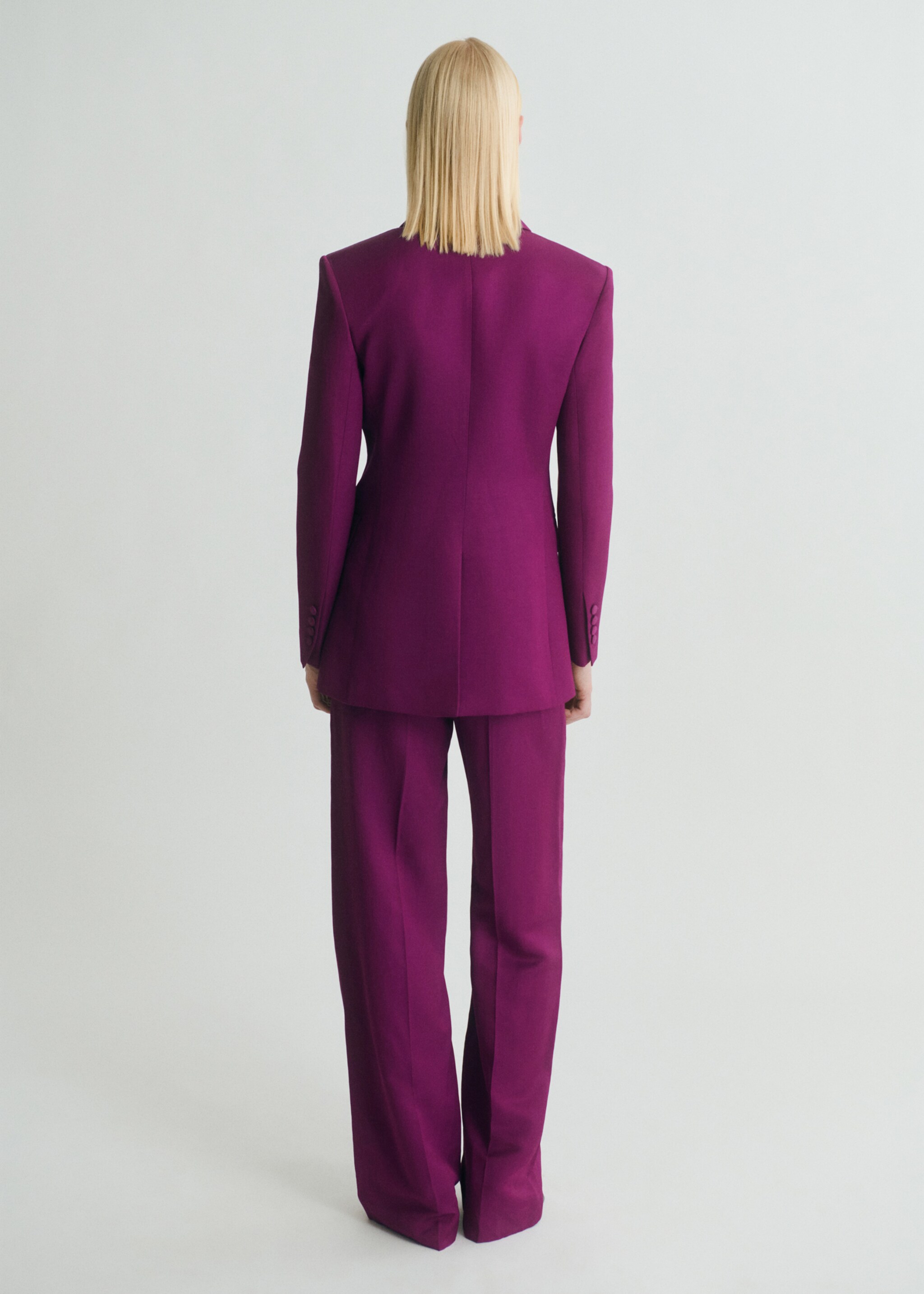 Linen-blend double-breasted suit jacket - Reverse of the article