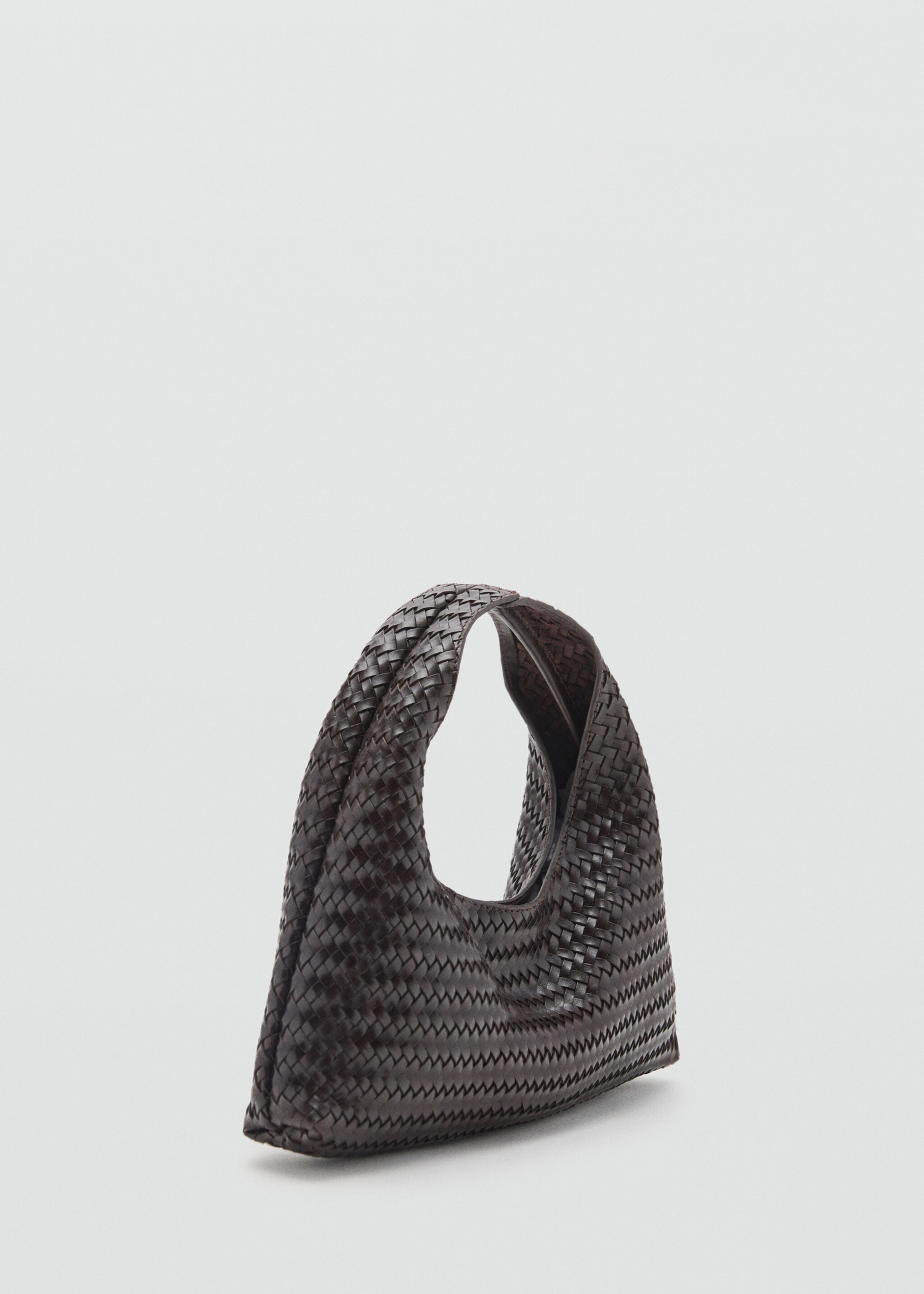 Braided leather handbag - Medium plane