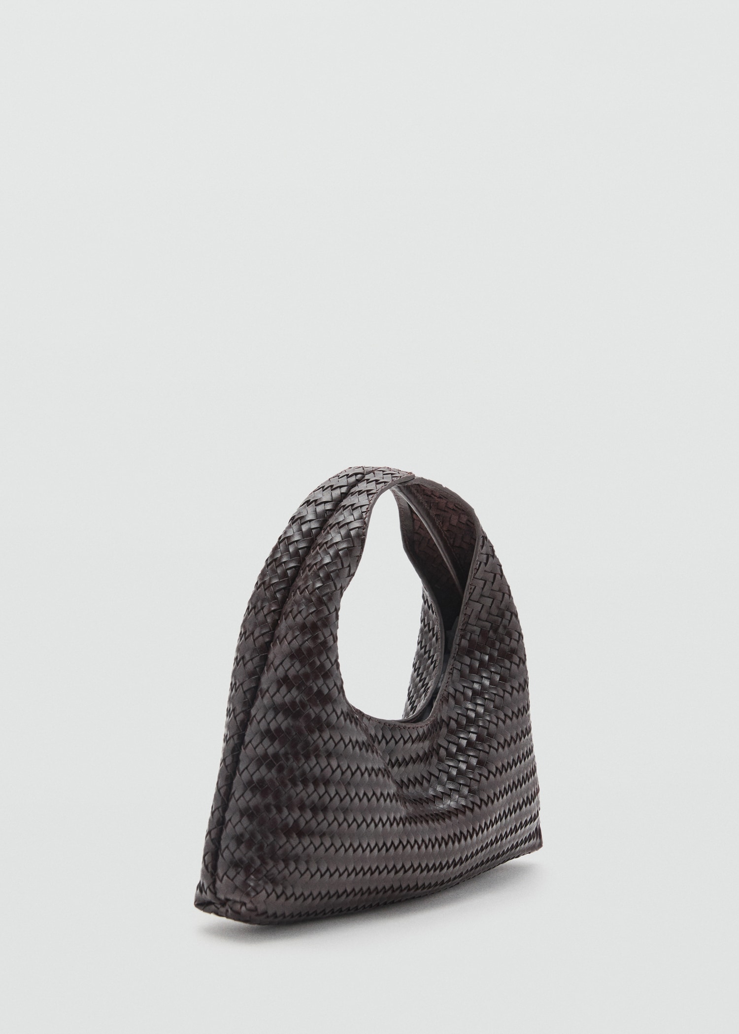 Braided leather handbag - Medium plane