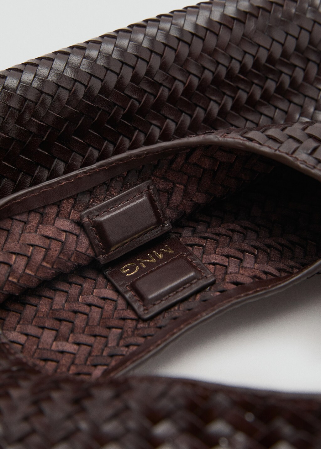 Mini braided leather bag