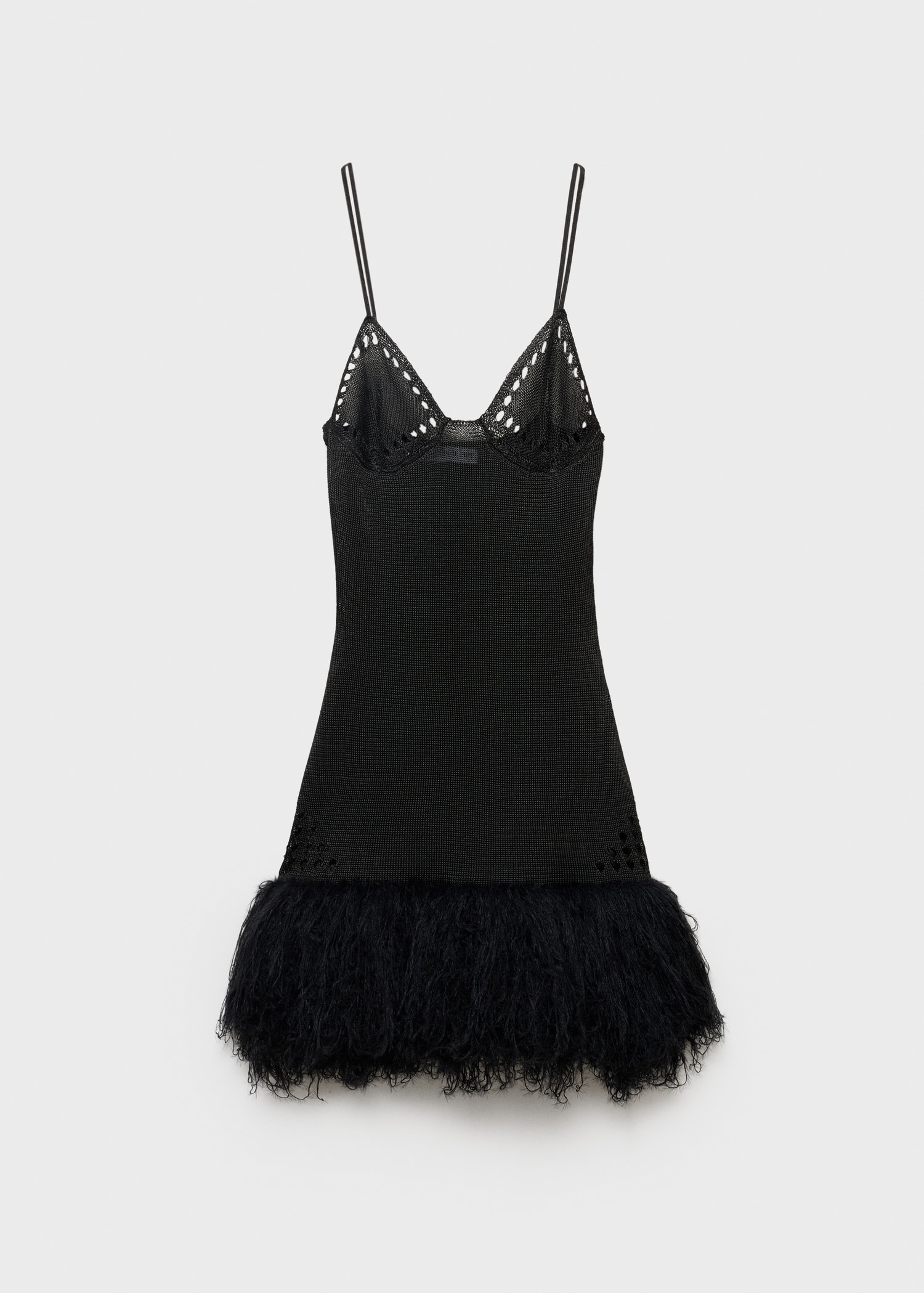 Vestido punto combinado efecto plumas - Artículo sin modelo