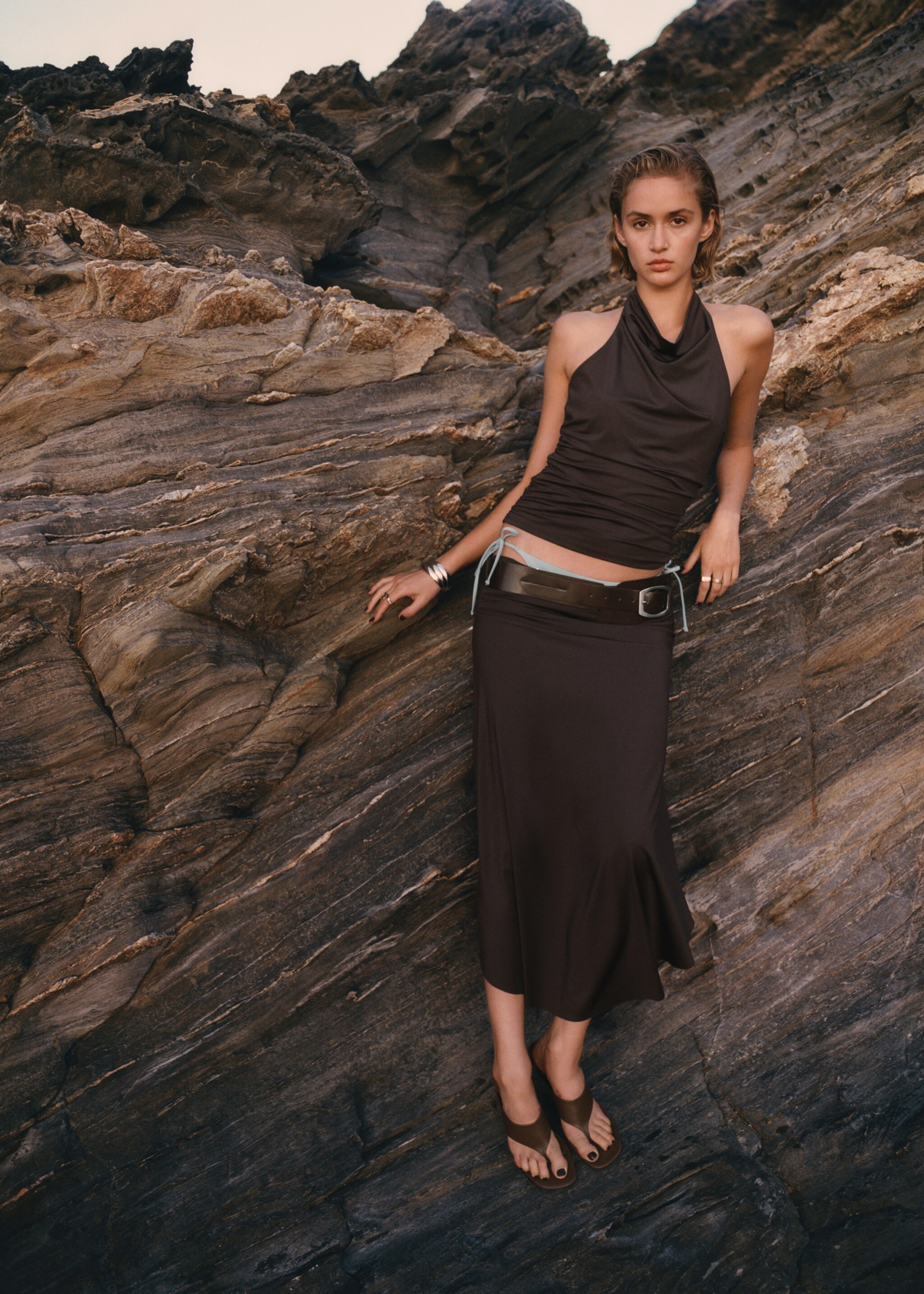 Draped midi skirt - Details of the article 6