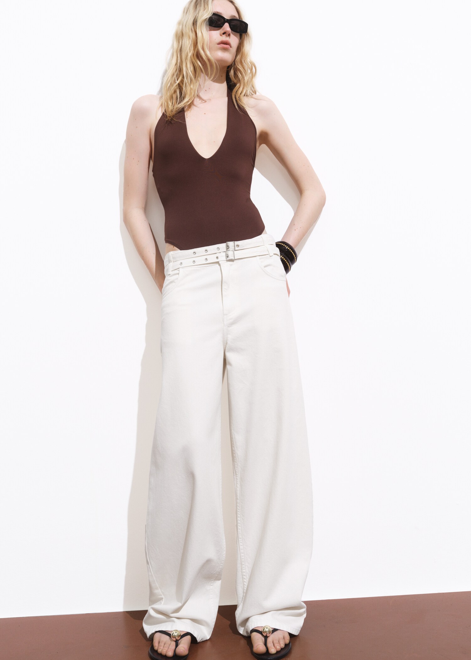 Double belt balloon jeans - Details of the article 6
