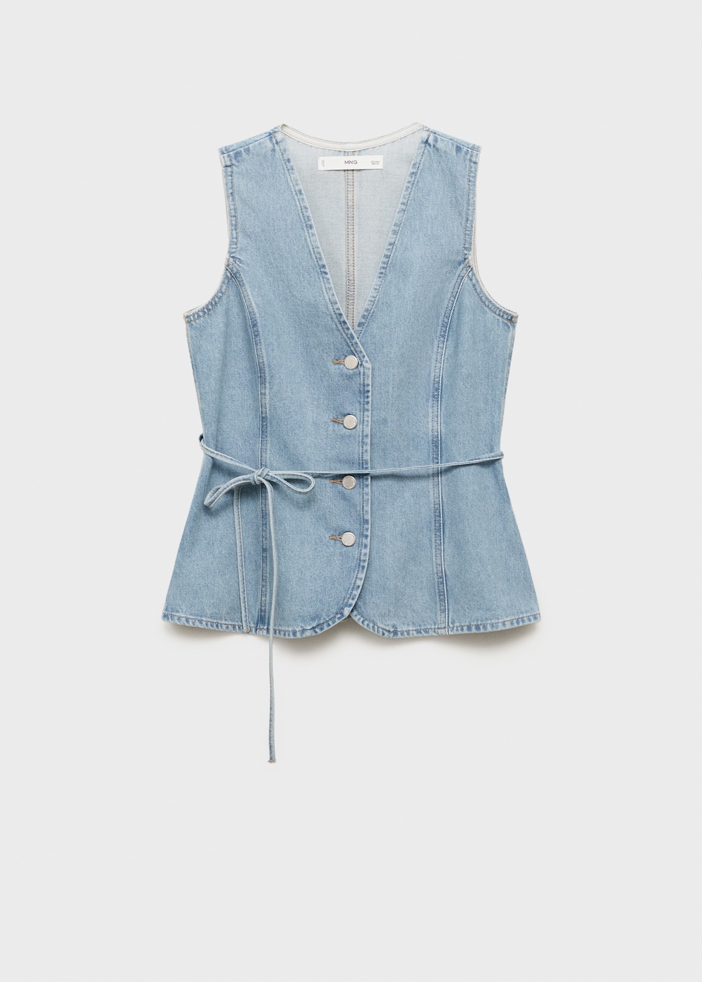 Buttoned denim vest