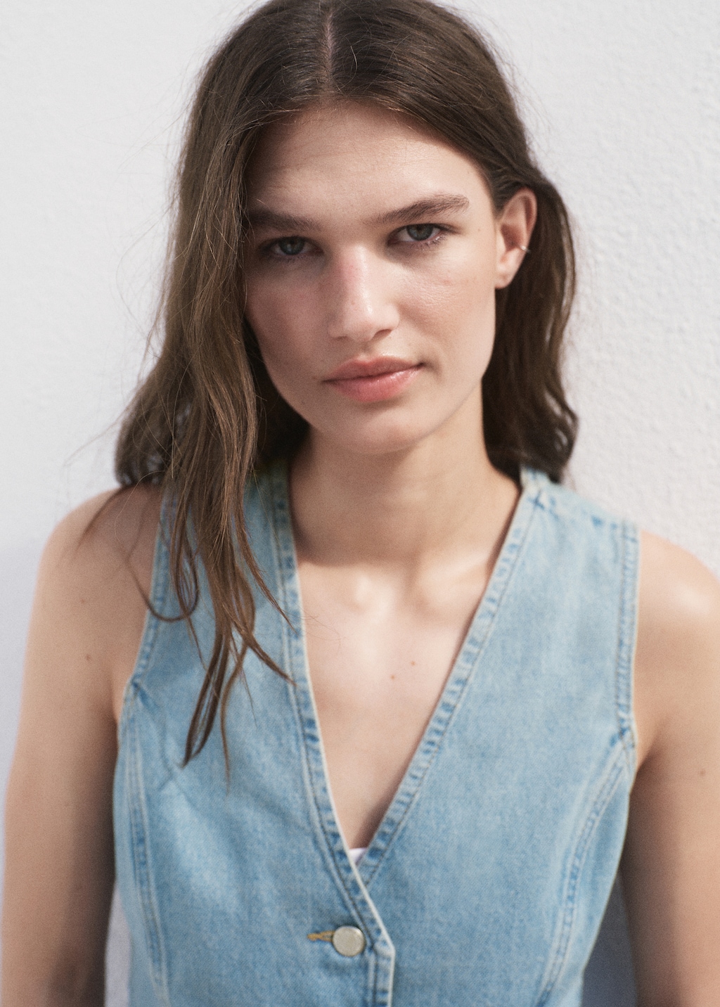 Mango Buttoned denim gilet