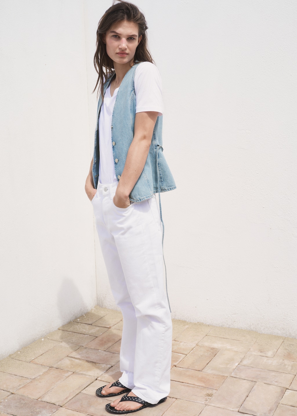 Mango Buttoned denim gilet