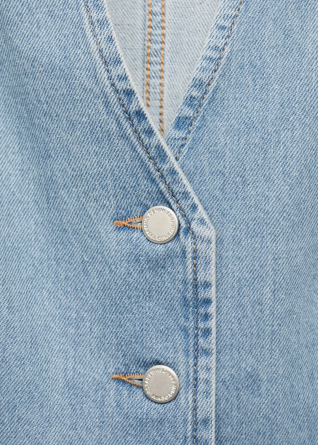 Buttoned denim vest