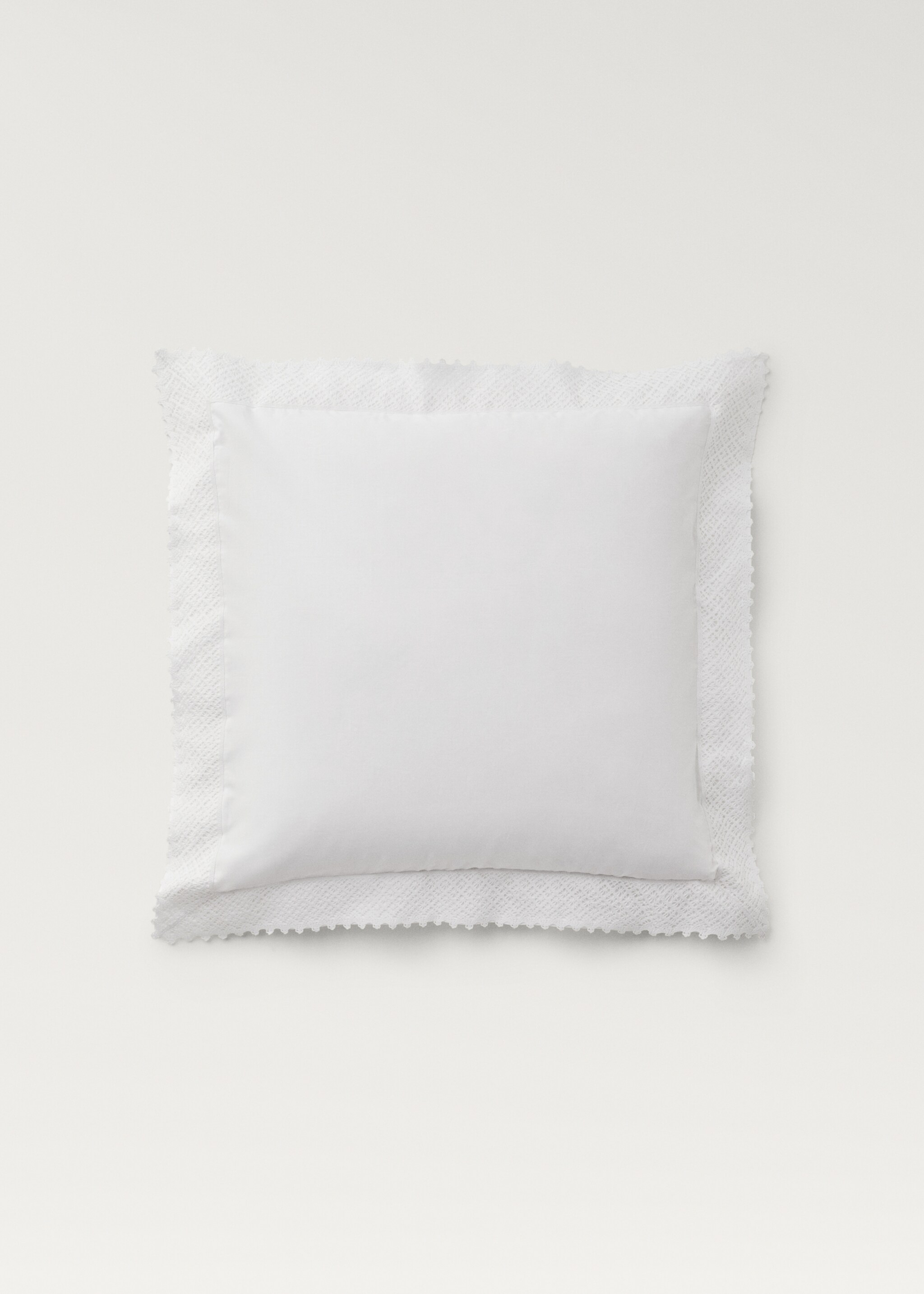 Two pillowcases with lace detail 60x60 cm - Article without model, White. Ref: 17071277-00.