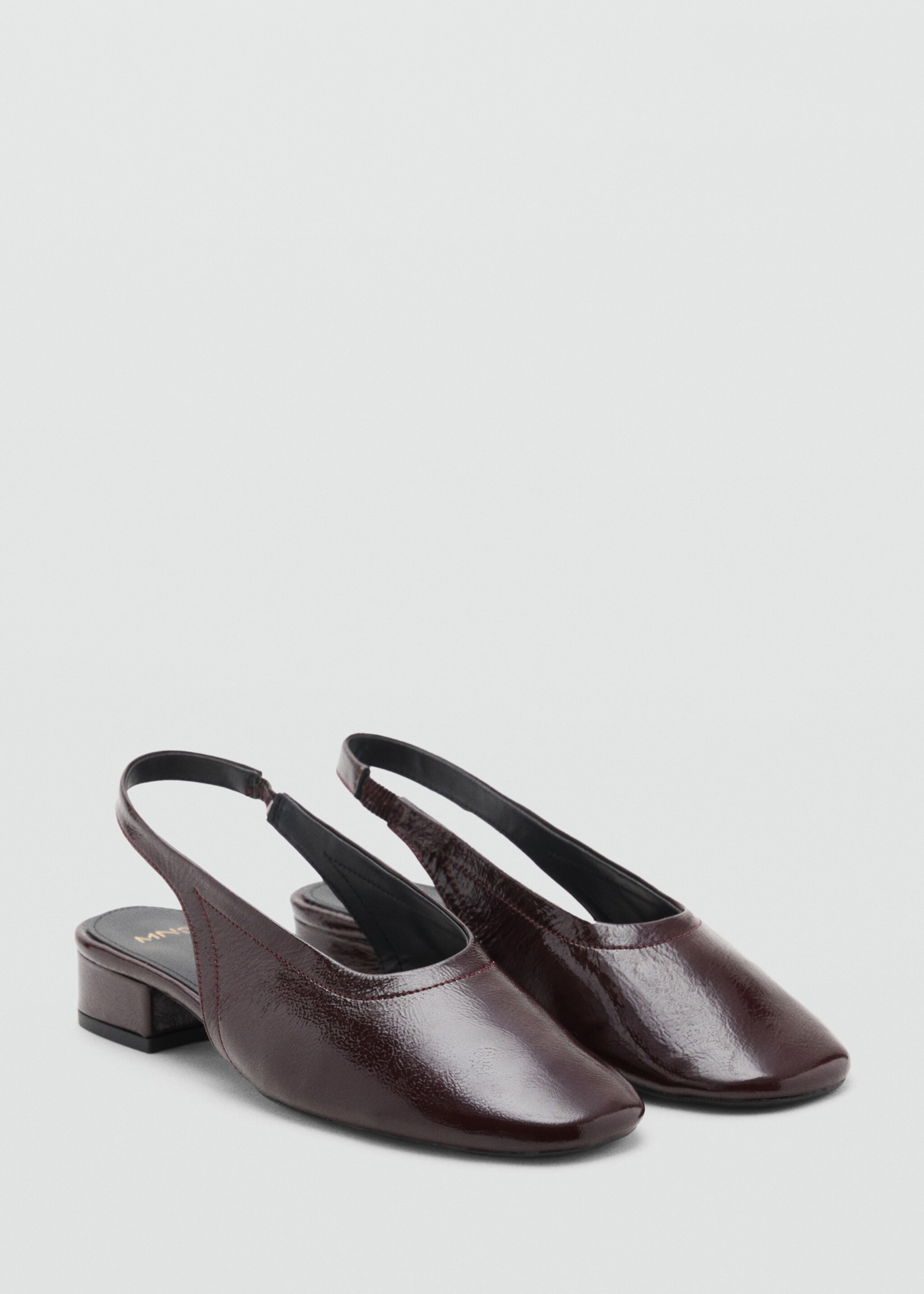 Block heel leather shoes - Medium plane
