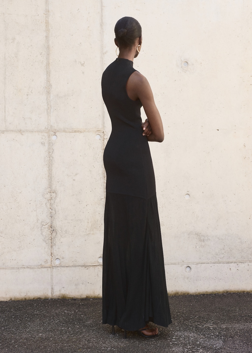 Combined dress with perkins collar - image 3