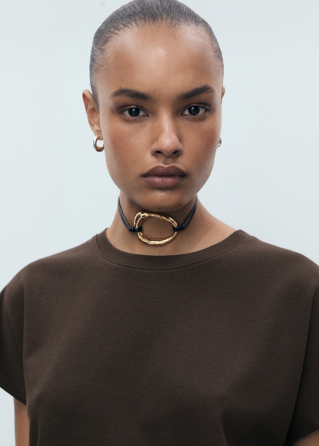 Rounded neck cotton t-shirt