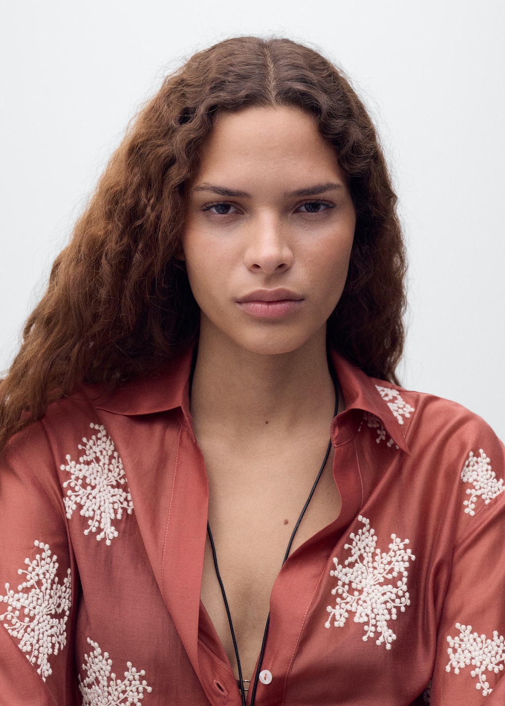 Embroidered lyocell shirt