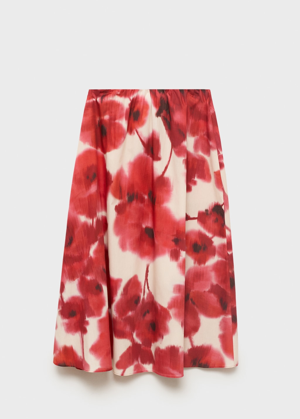 Floral-print flared skirt