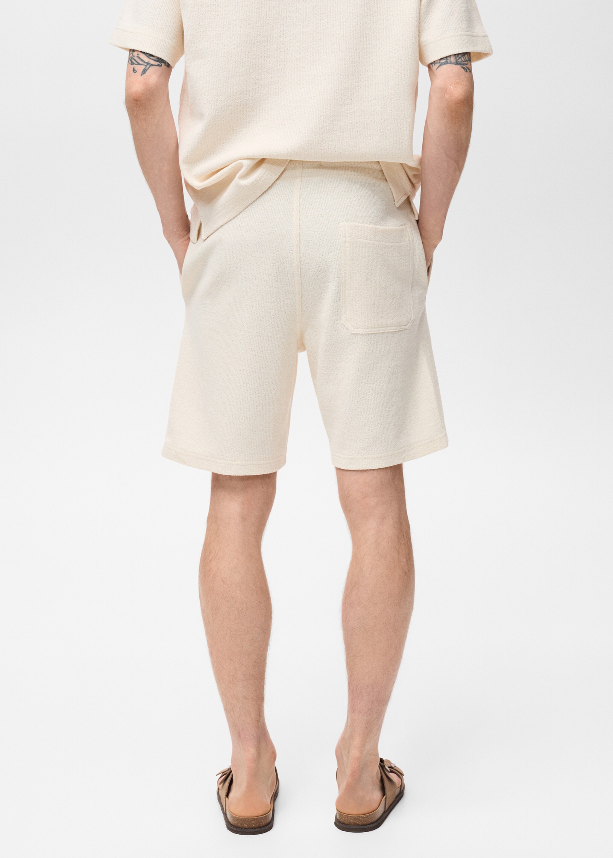 Bermuda coton texturé cordon - Verso de l’article