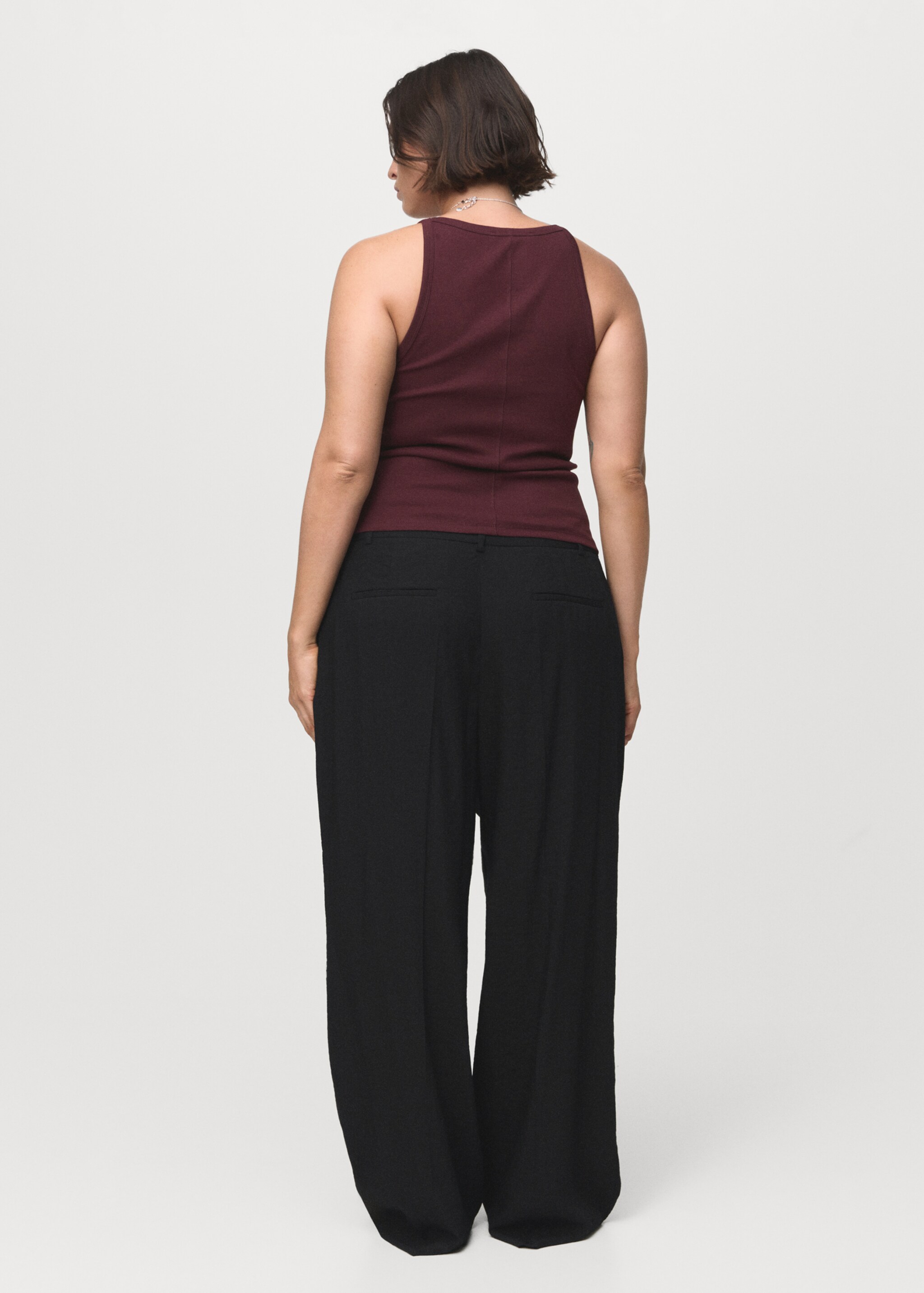 Wide leg pleated trousers - Details of the article 4, Black. Ref: 17071515-00.