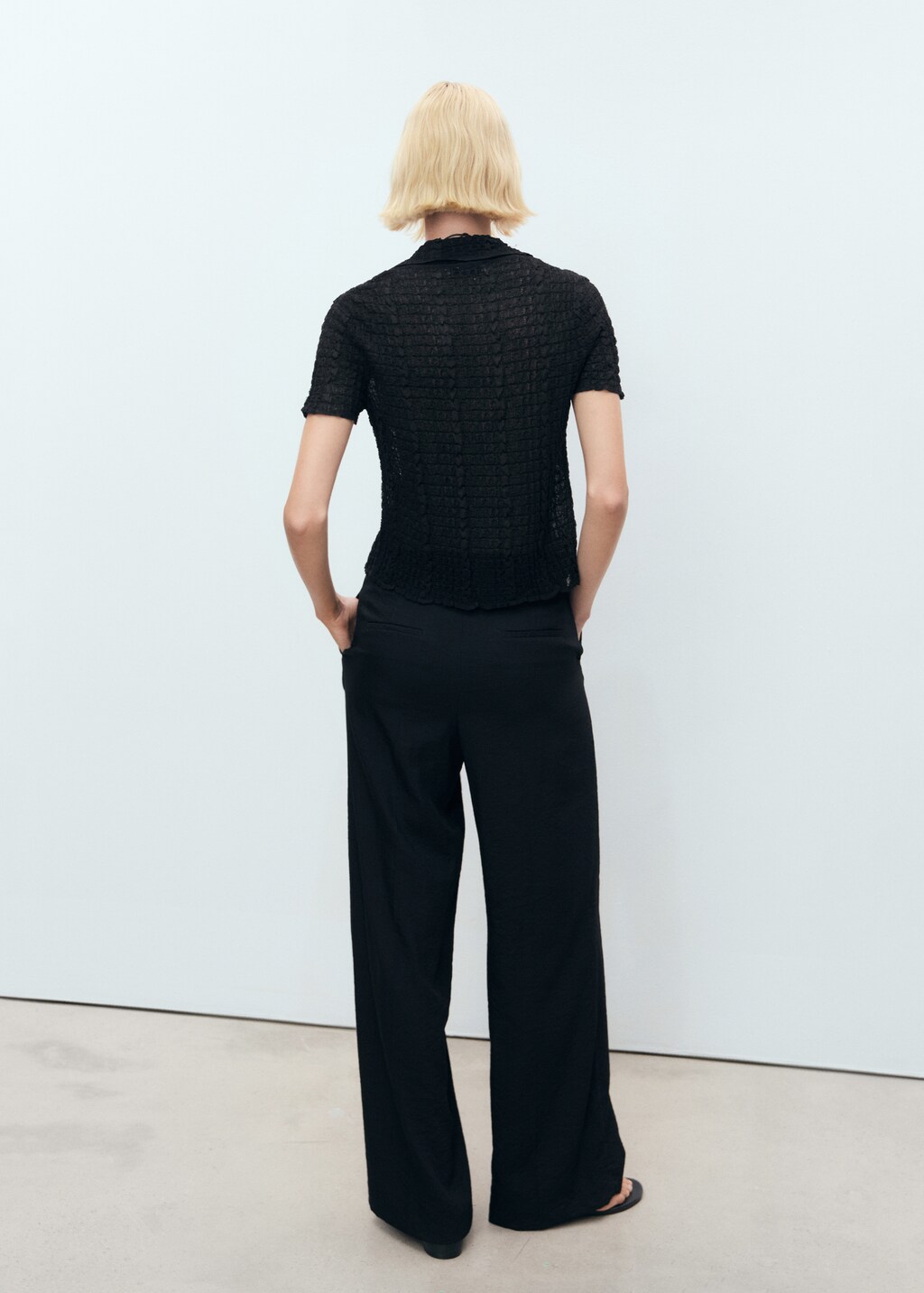 Wide leg pleated pants - image 3
