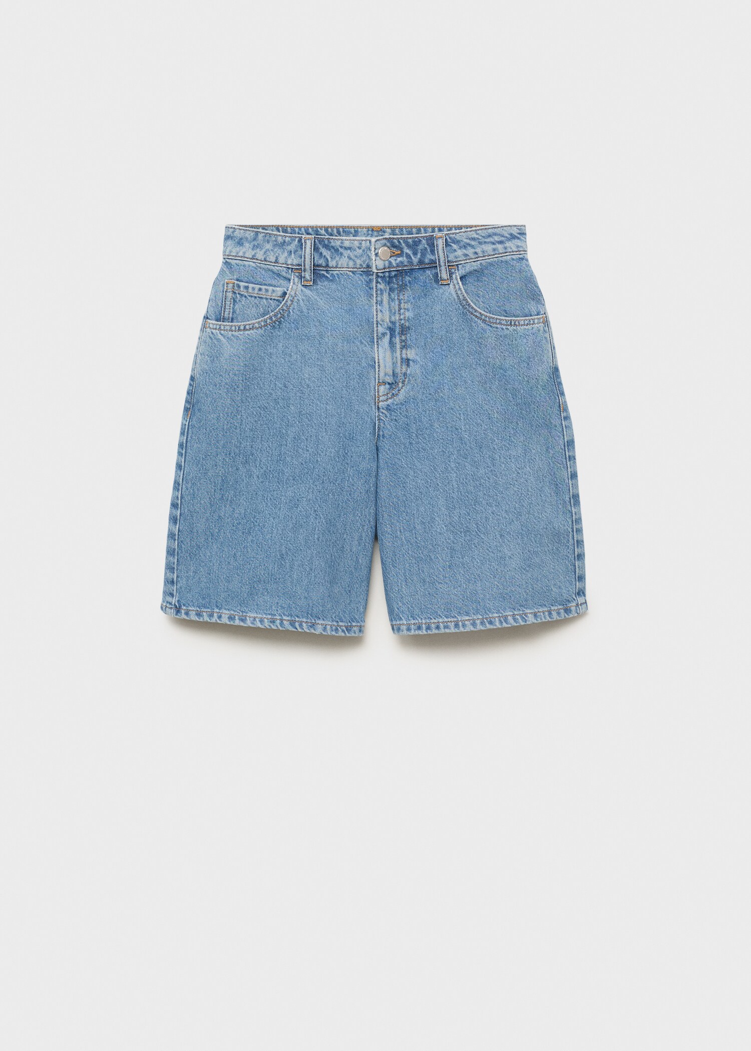 High-waisted denim bermuda shorts - Article without model