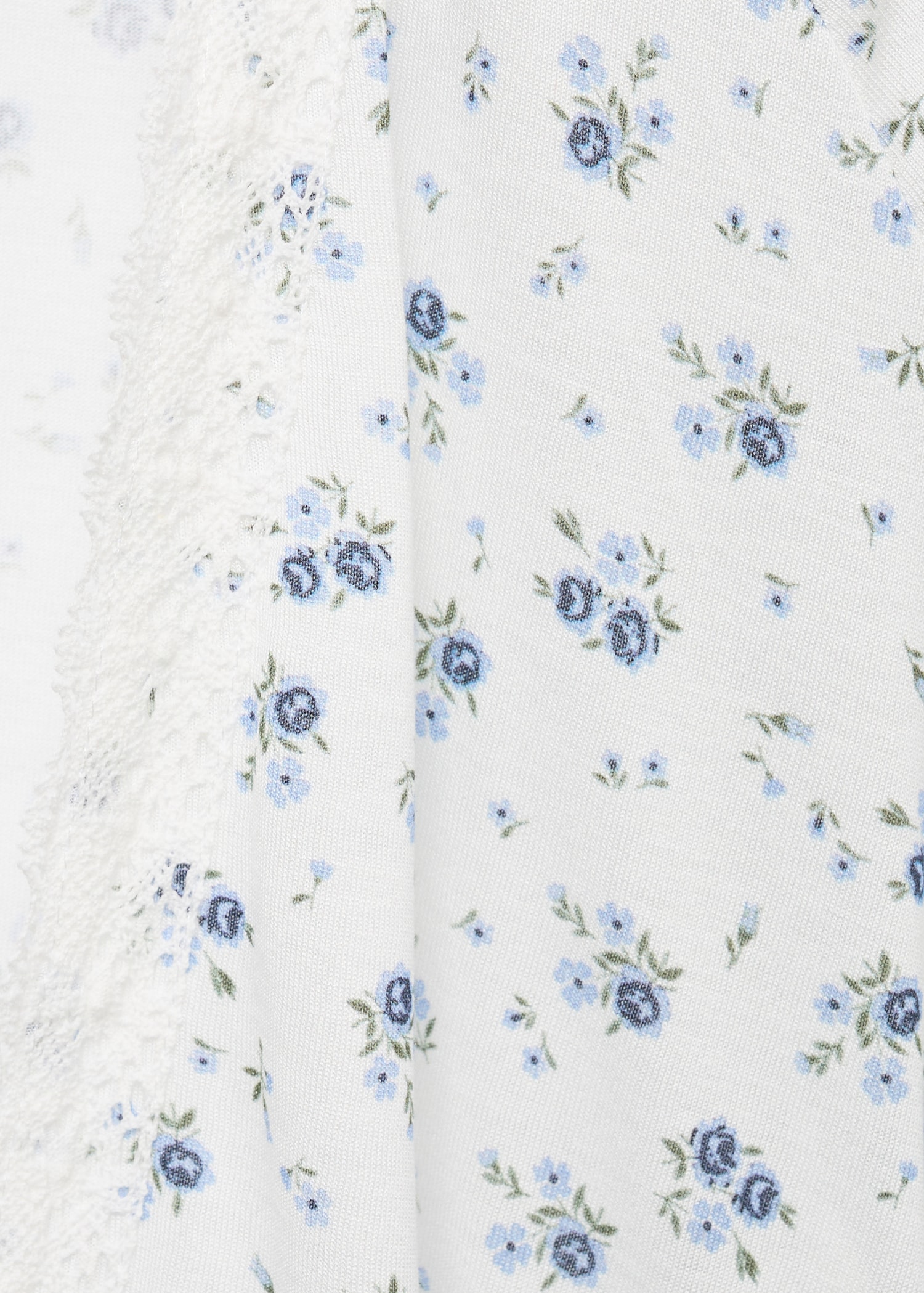 Blumenmuster Bademantel mit Spitze - Detail des Artikels 0