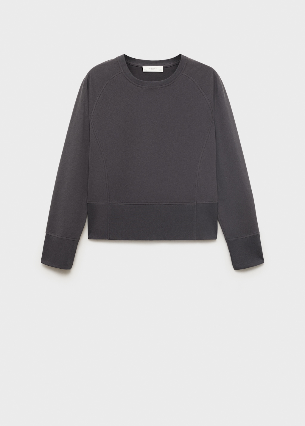 Mango Charcoal cotton sweatshirt with ribbed cuffs thumbnail