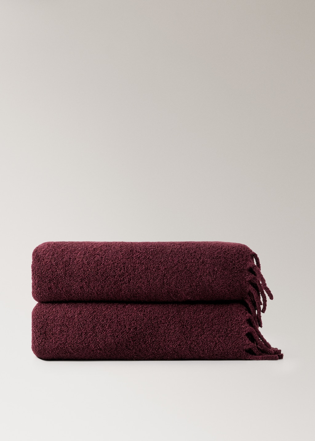 Bouclé-effect wool blanket