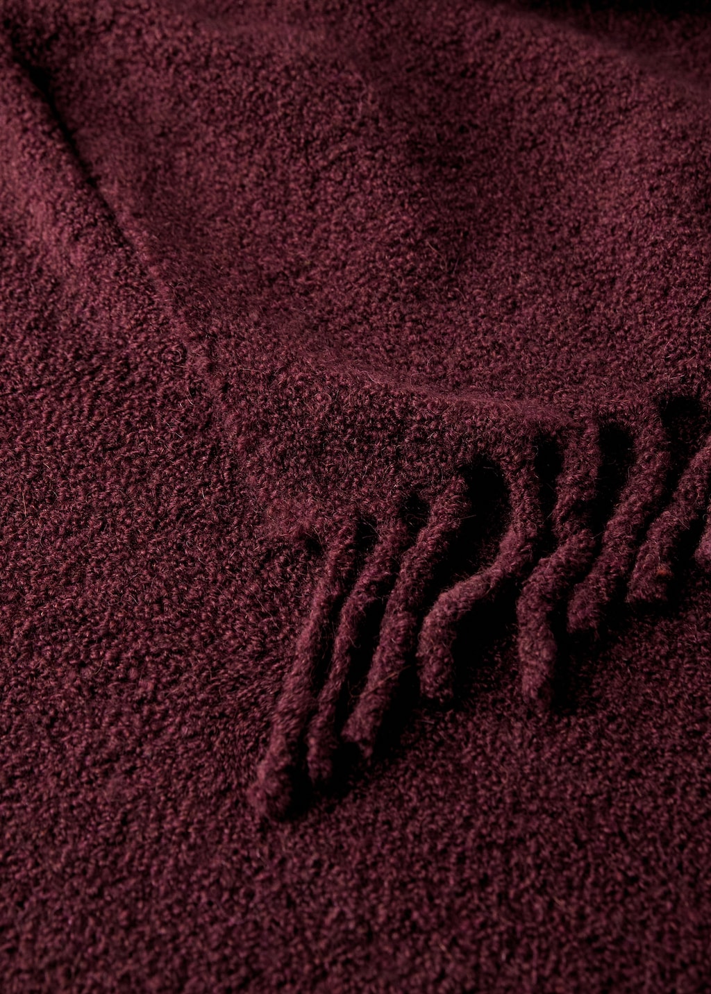 Bouclé-effect wool blanket