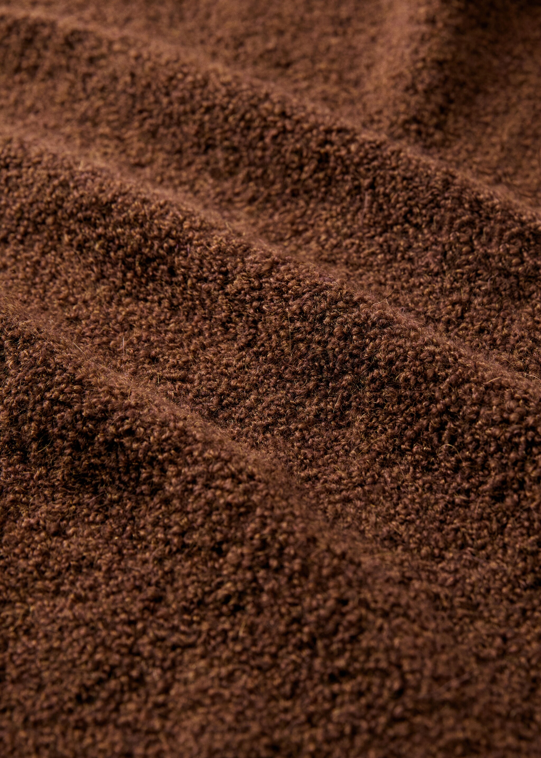 Bouclé-effect wool blanket - Details of the article 2, Russet. Ref: 17071530-00.