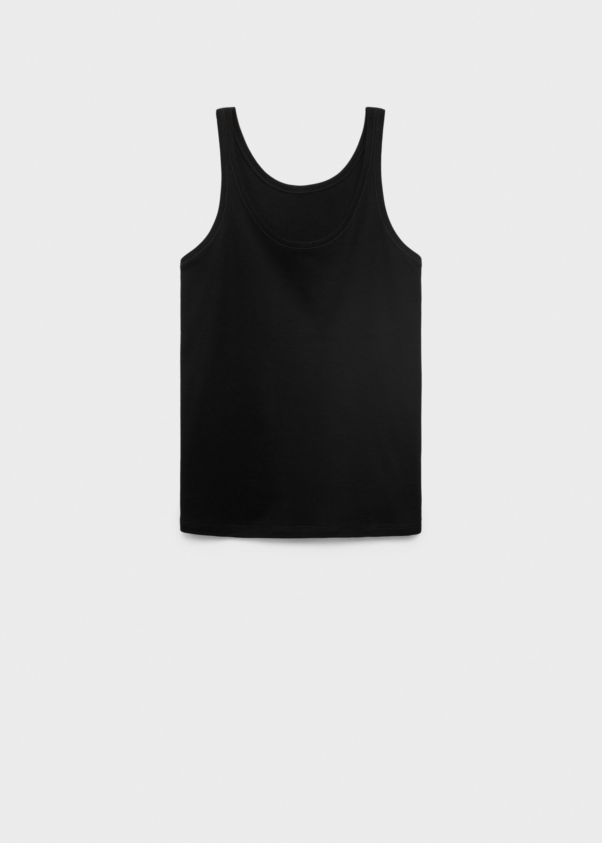 Cotton round-neck top - Article without model, Black. Ref: 17071539-00.