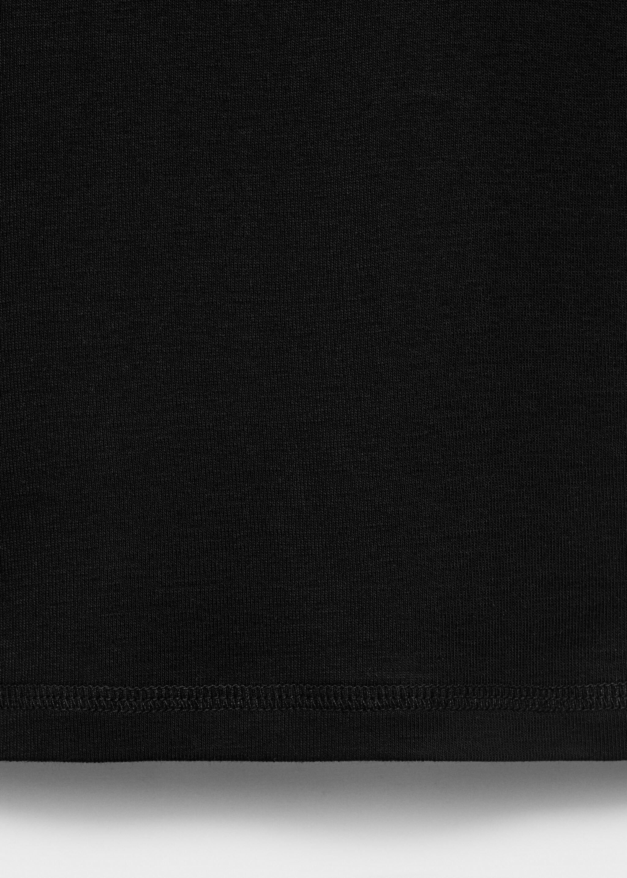 Cotton round-neck top - Details of the article 0, Black. Ref: 17071539-00.