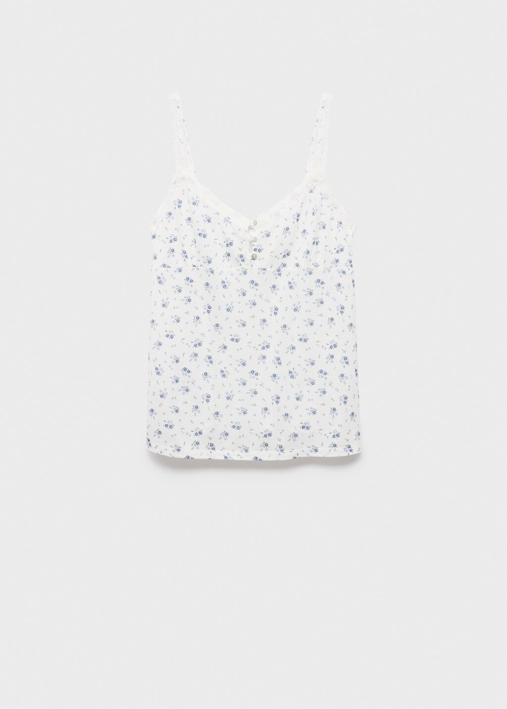 Floral-print pajama top with lace trim - image 5