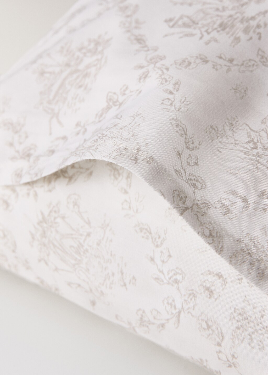 Toile de Jouy percale cotton pillowcase 30x50 cm