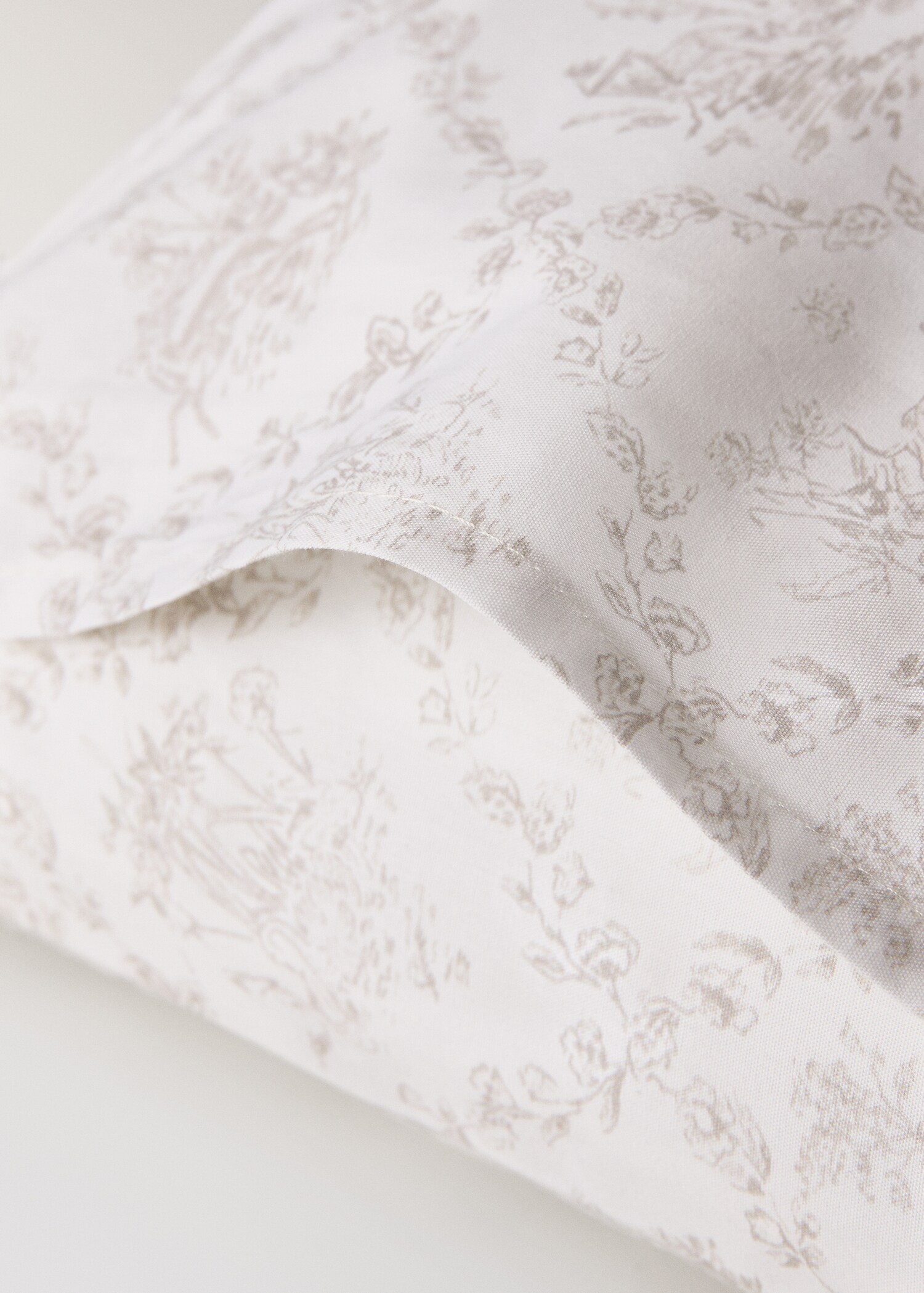 Toile de Jouy percale cotton pillow cover 30x50 cm - Details of the article 2