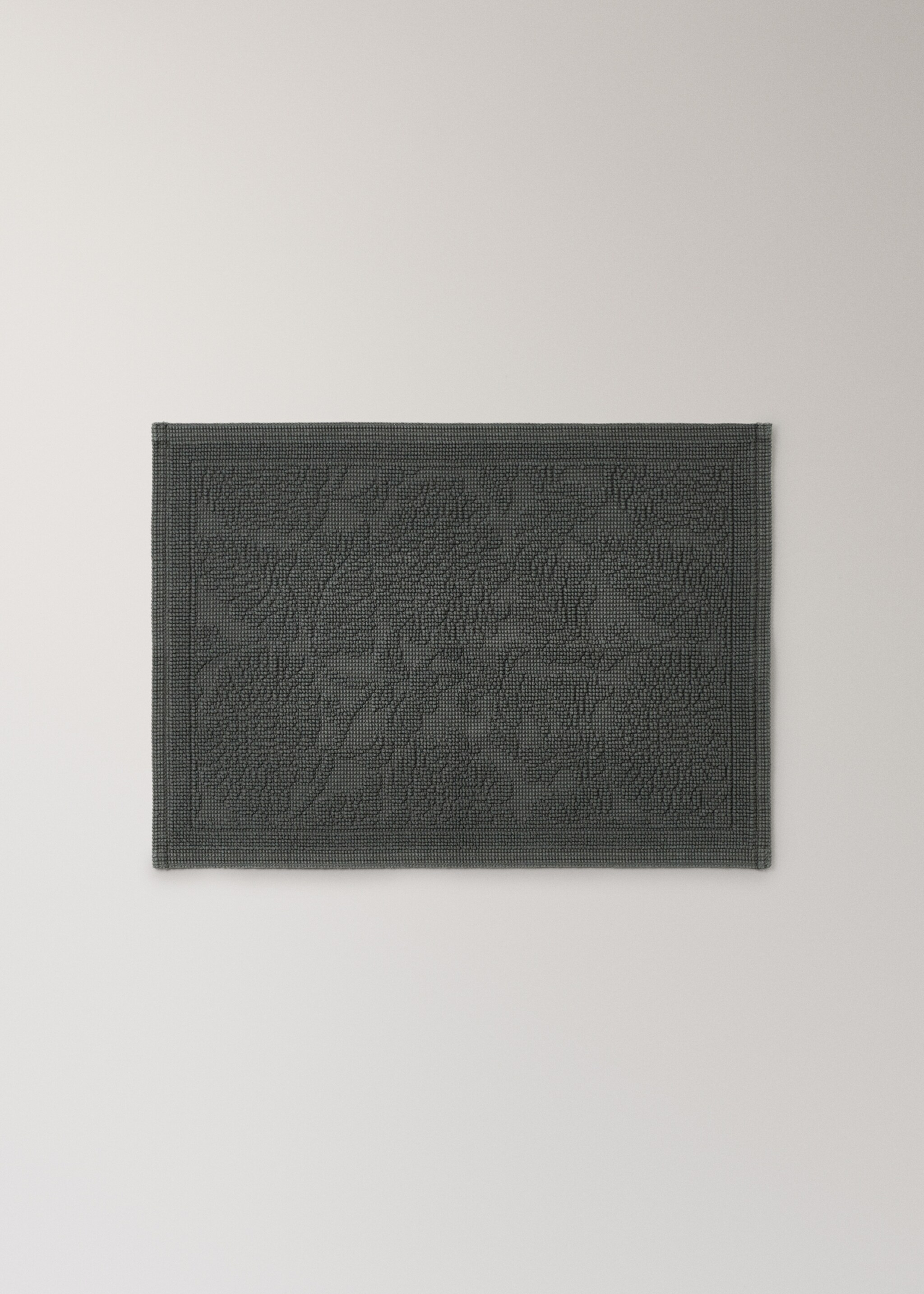 Tapis de bain en jacquard fleuri - Article sans modèle, Vert. Ref: 17071551-00.