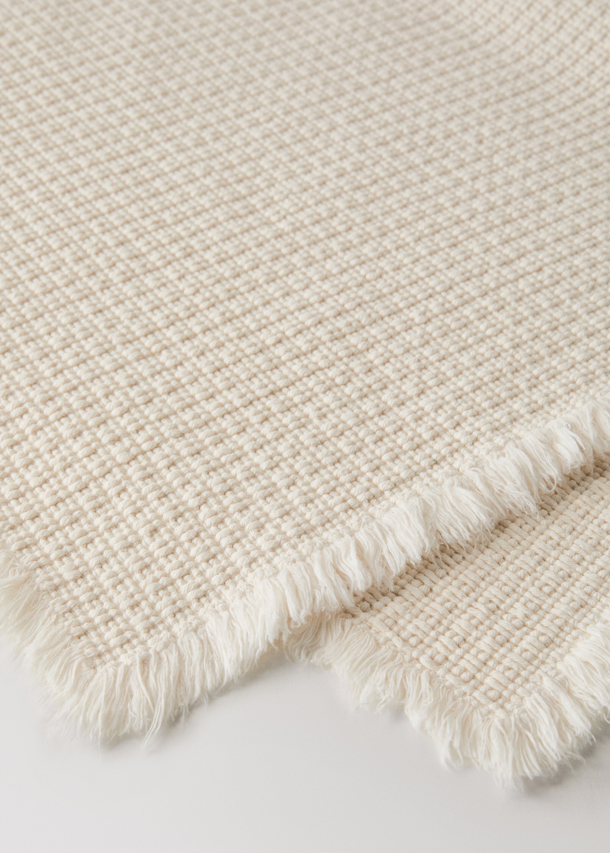 Bomullsmatta för badrum i våffelstruktur - Detaljer om artikeln 2, Vanilj. Ref: 17071552-00.