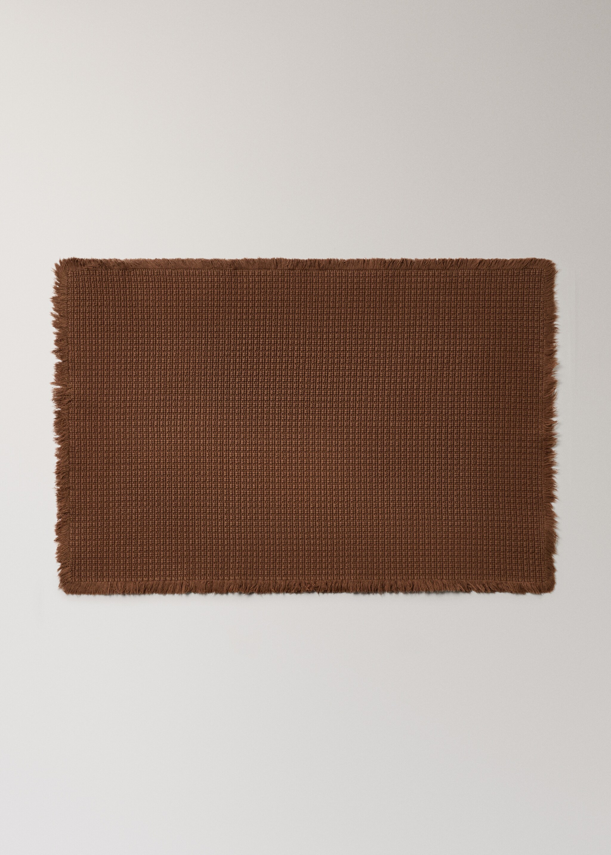Cotton waffle bath rug - Article without model, Brown. Ref: 17071552-00.