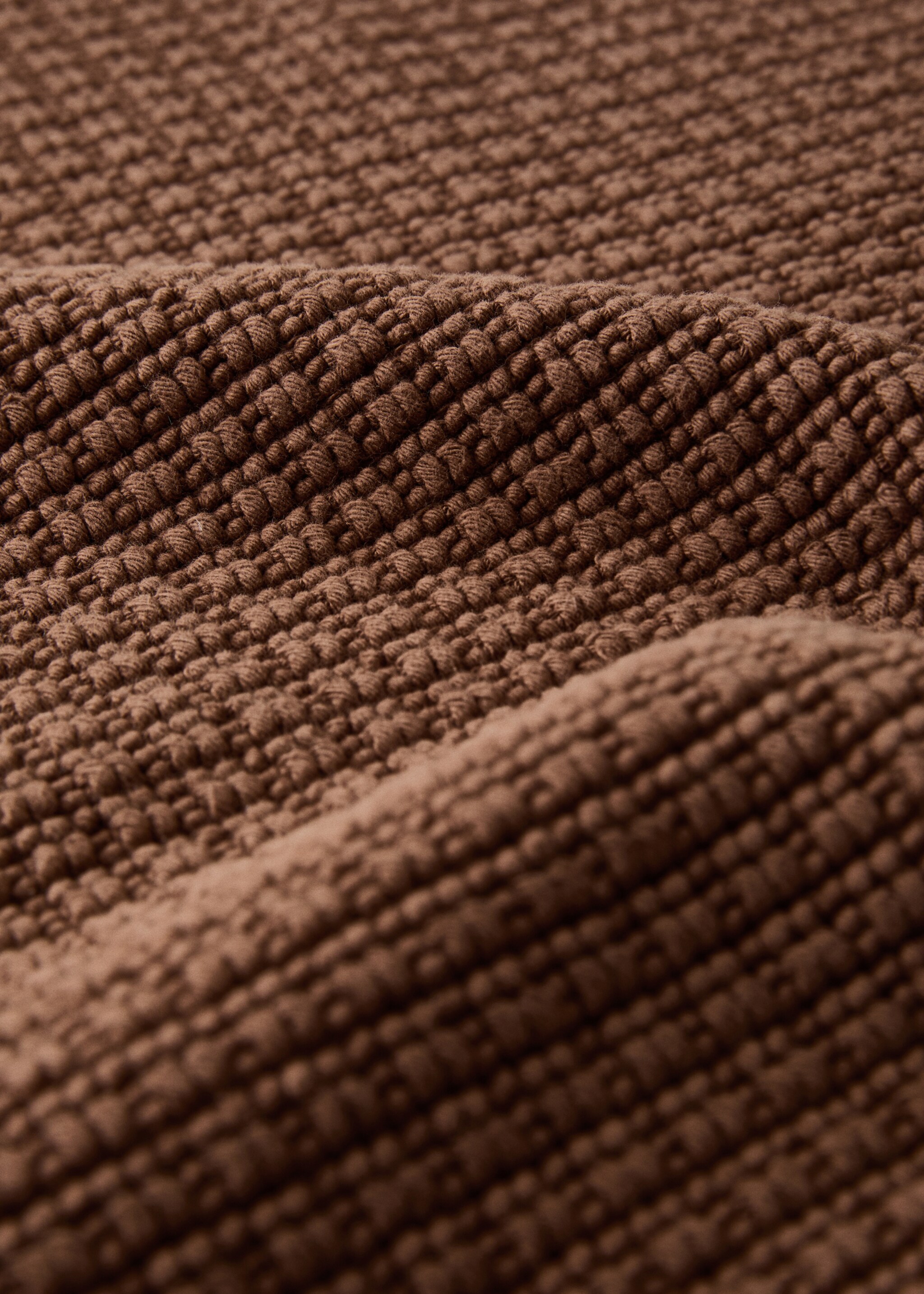 Cotton waffle bath rug - Details of the article 1, Brown. Ref: 17071552-00.
