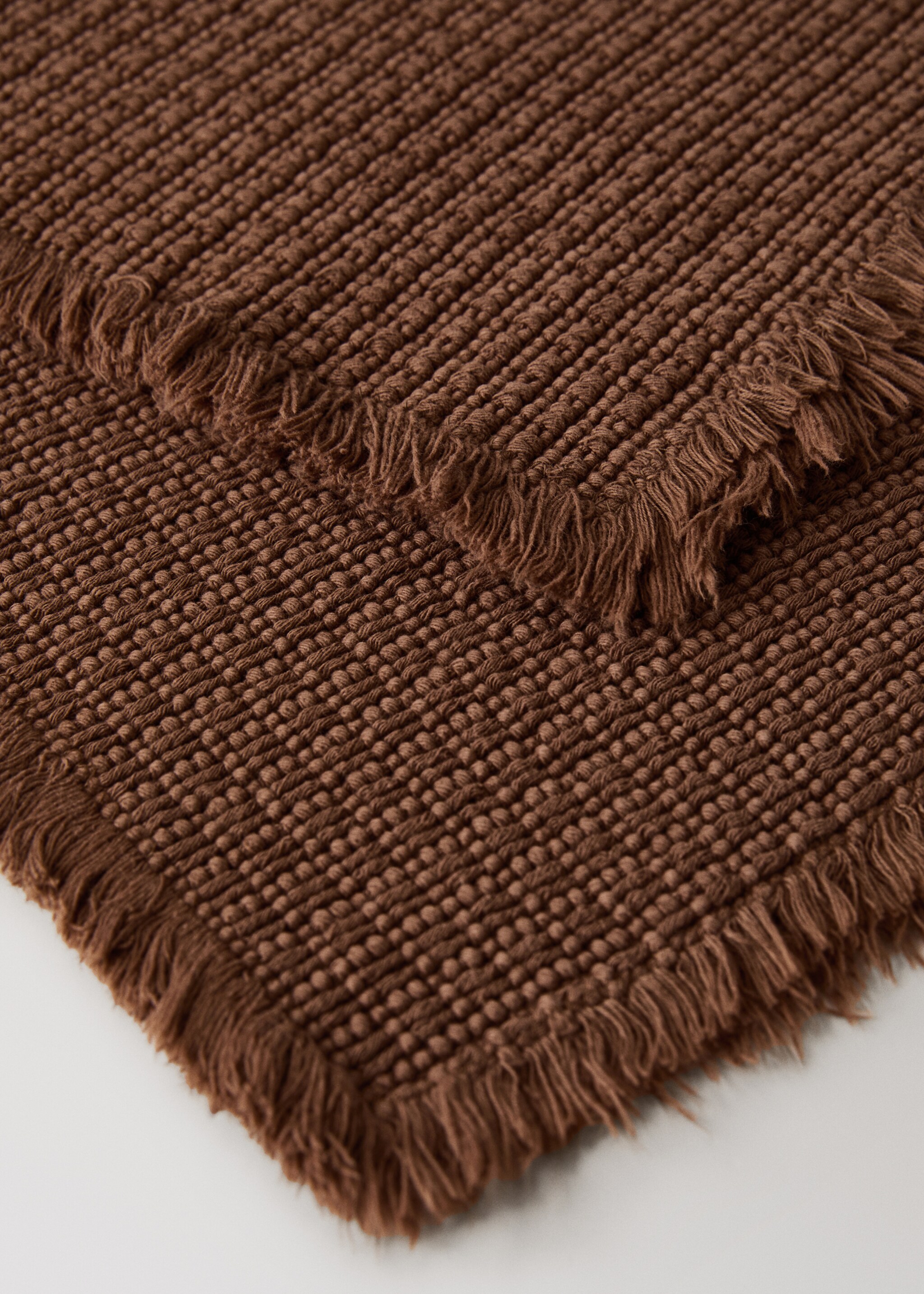 Cotton waffle bath rug - Details of the article 2, Brown. Ref: 17071552-00.