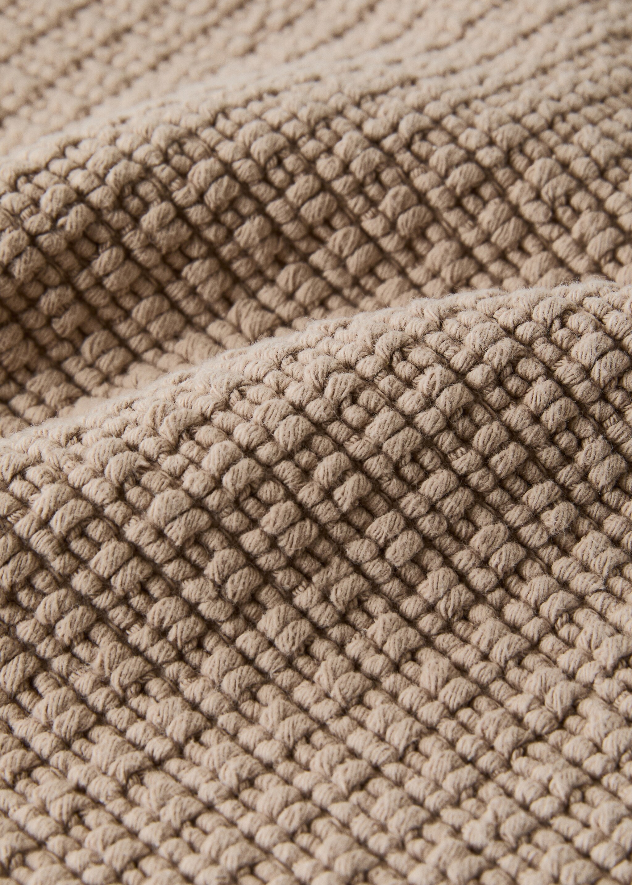 Cotton waffle bath rug - Details of the article 1, Medium Brown. Ref: 17071552-00.