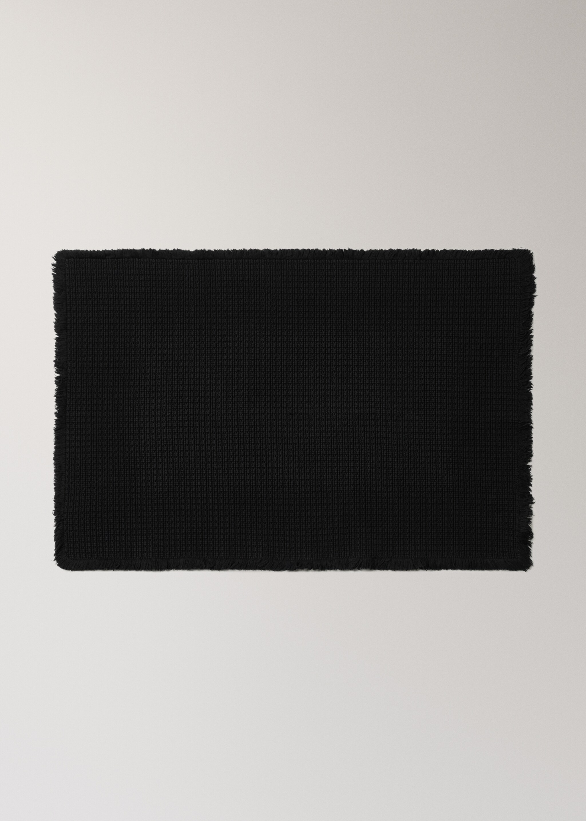Cotton waffle bath rug - Article without model, Black. Ref: 17071552-00.
